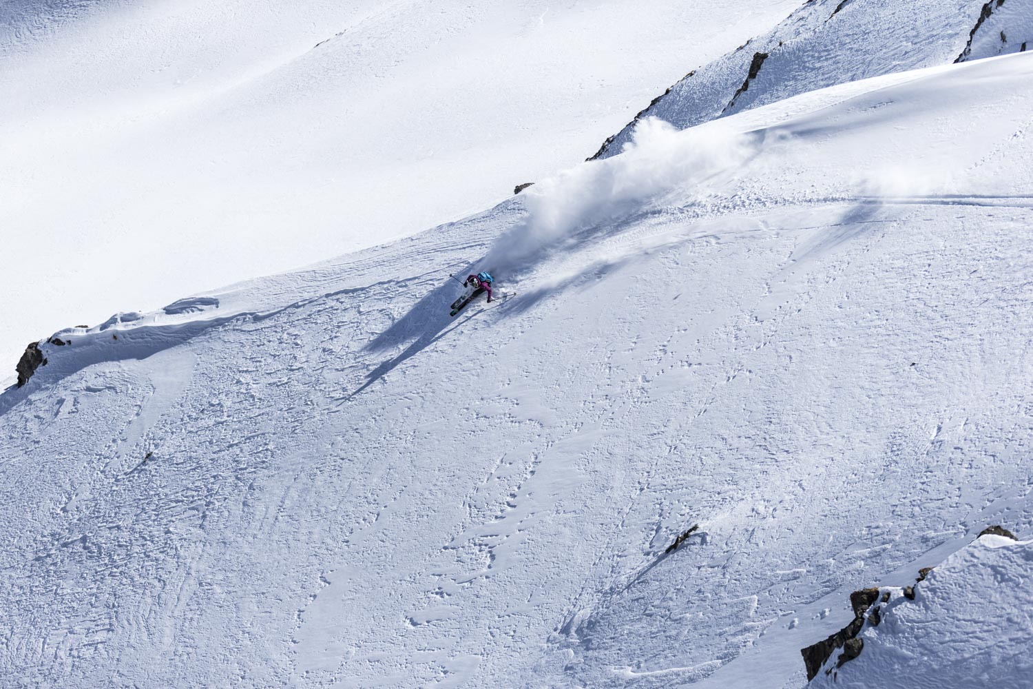 Powder Turn - Ski - Off Piste - Line of Descent - Warren Miller - K2 - Lexi Dupont - Heliskiing - Sestriere - PureSkiCompany