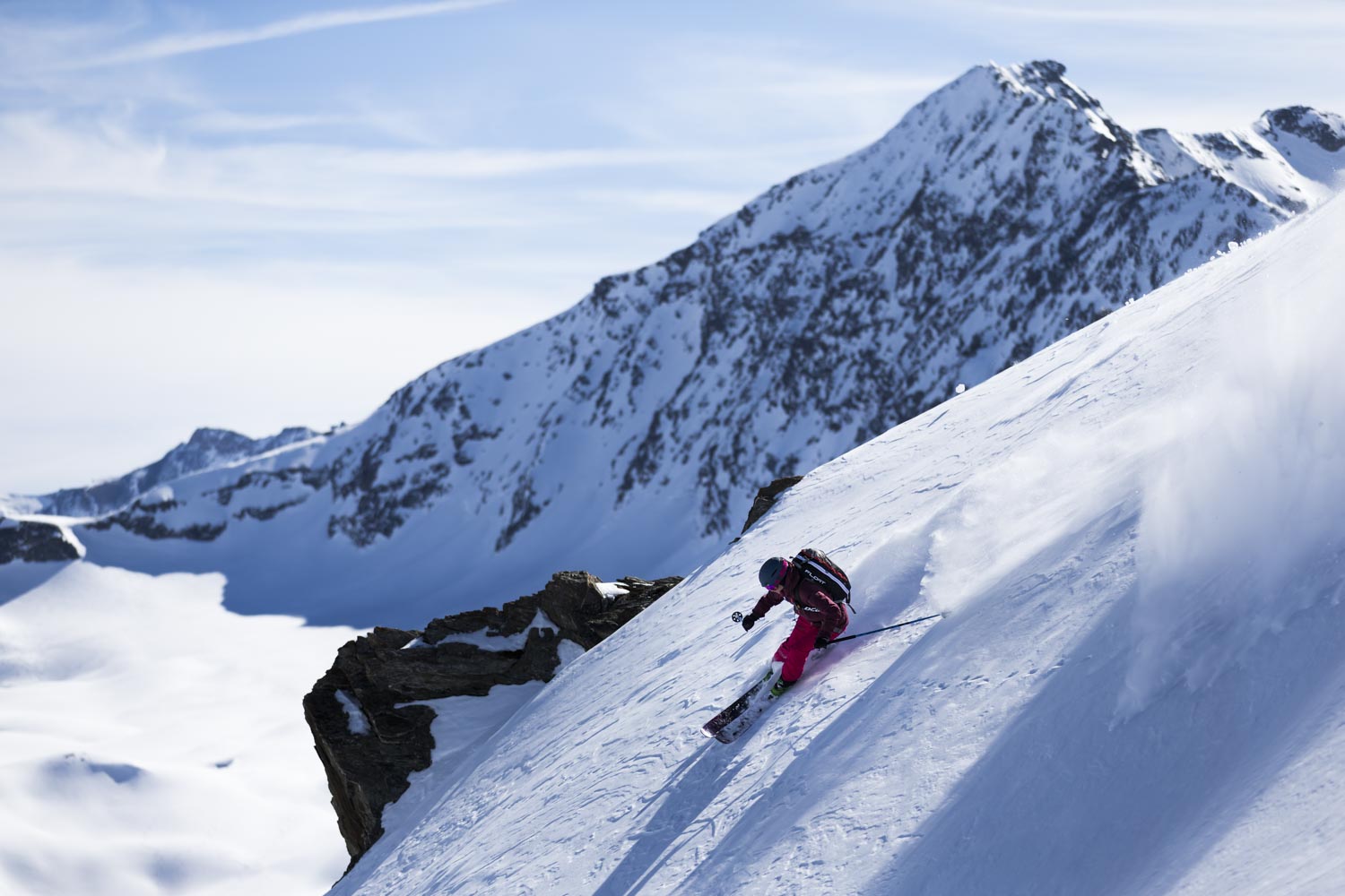McKenna Peterson - Off Piste Turn - Skier - Pointe de la Sana - Val d'IsÃ¨re